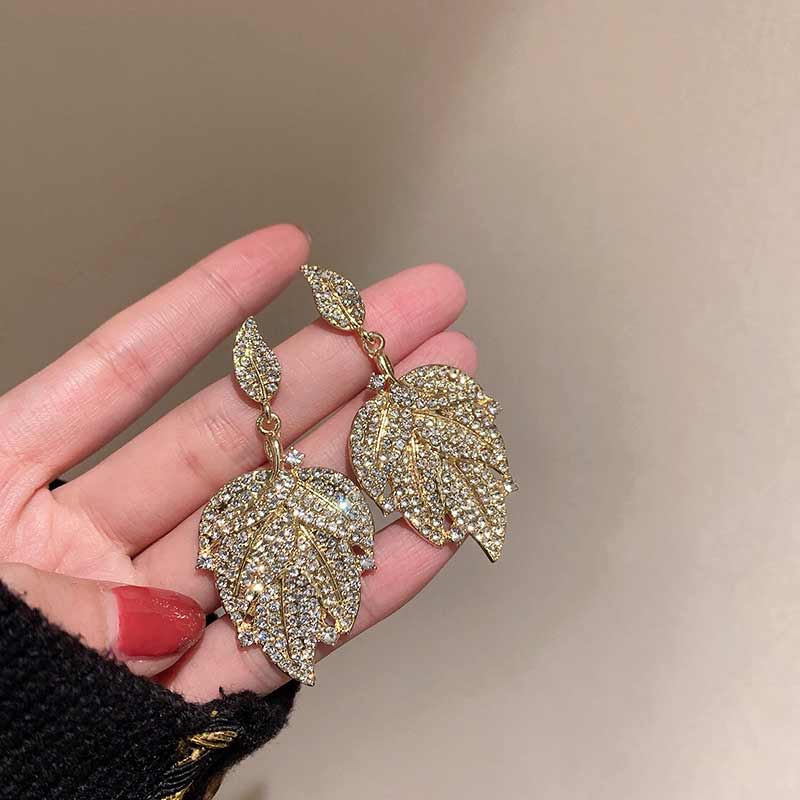 Diamond Leaf Earrings