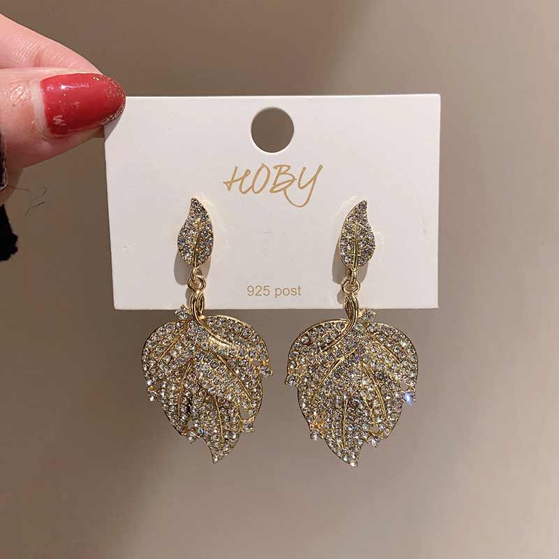 Diamond Leaf Earrings