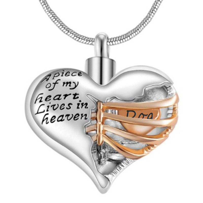 Heart Cremation Urn Necklace Pendant for Human Ashes