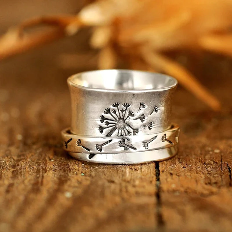 Rotatable Creative Dandelion Ring