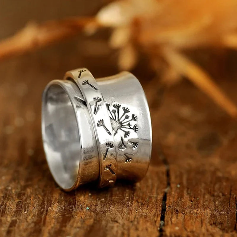 Rotatable Creative Dandelion Ring