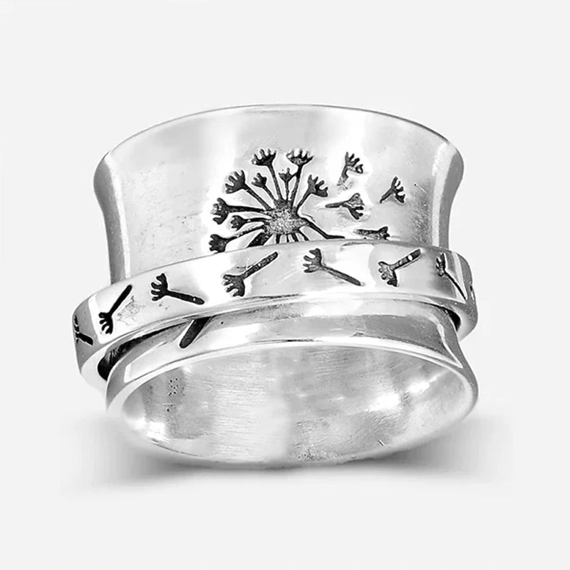 Rotatable Creative Dandelion Ring