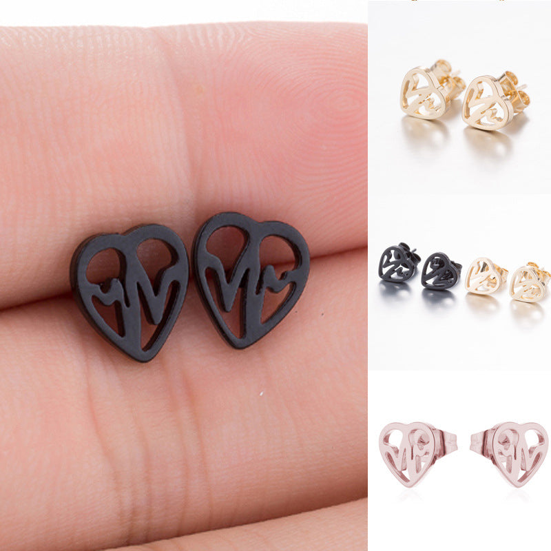 ECG Shaped Stud Earrings