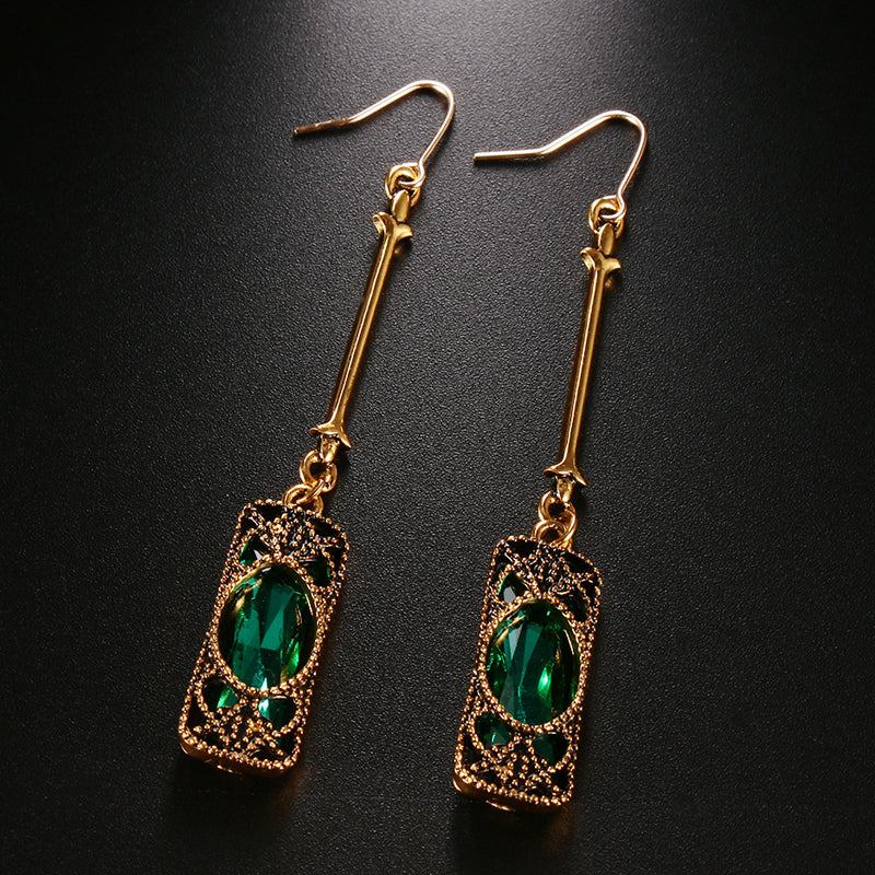 Emerald Green Crystal Earrings