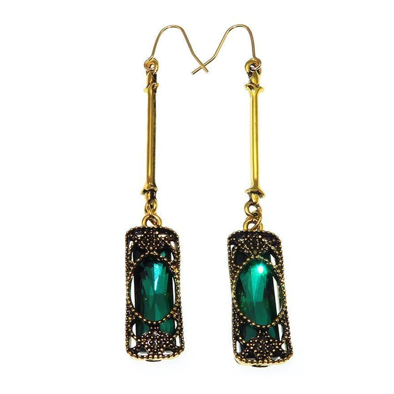 Emerald Green Crystal Earrings