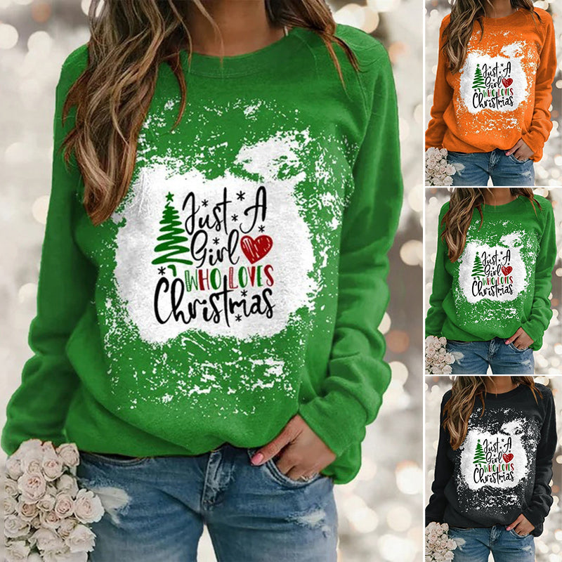 Christmas Motif Print Long-sleeved T-shirt