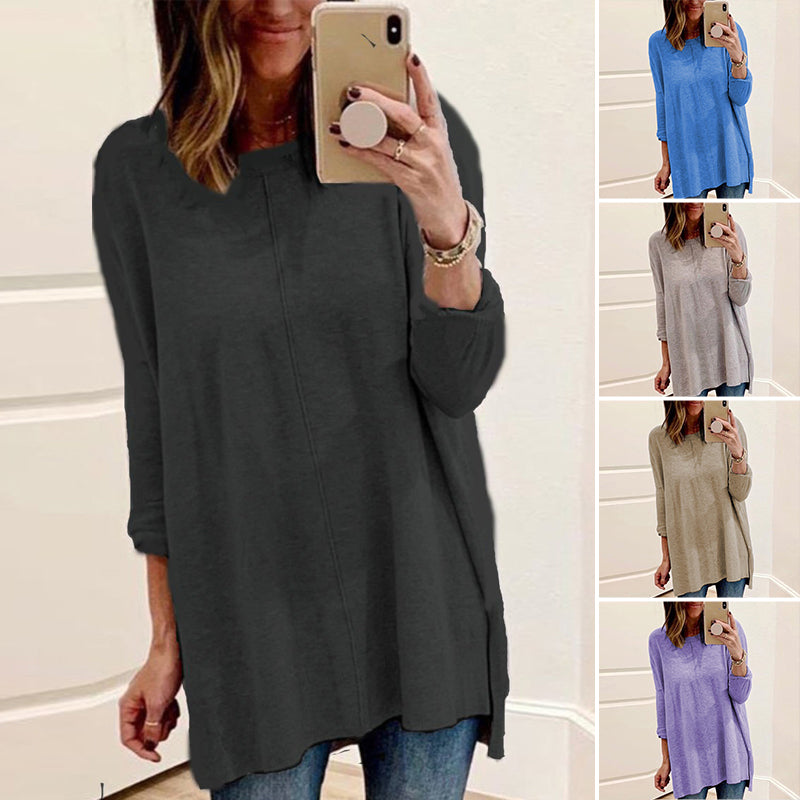 Long Sleeve Crew Neck Panel T-Shirt