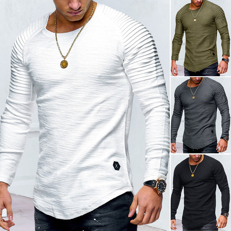 Men's Long Sleeve Crinkled T-Shirt