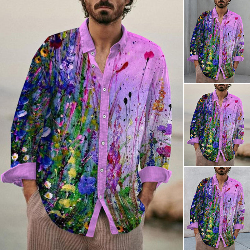 Men's Cotton&linen Long-sleeved Fashion Casual Shirt