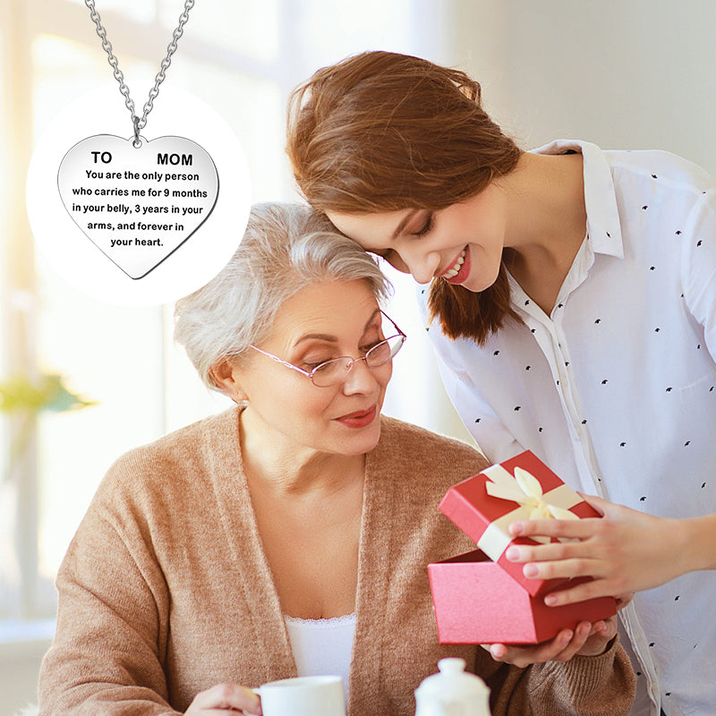 Heart-shaped TO MOM Necklace, Keyring