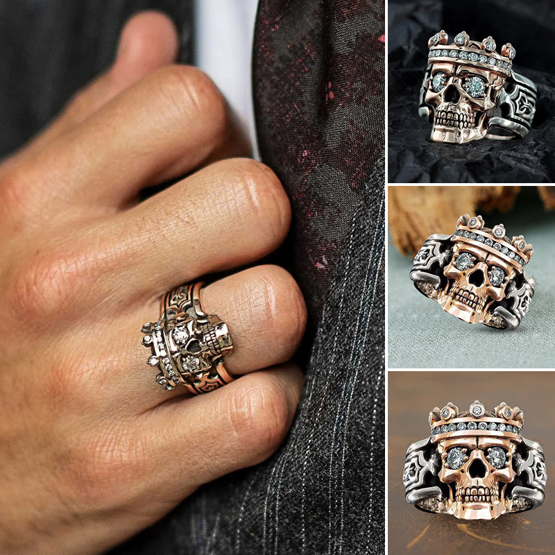 Skull King Sterling Silver Ring