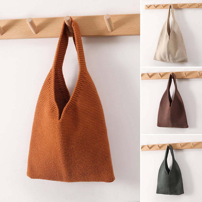 Simple Style Large-capacity Knitted Tote Bag