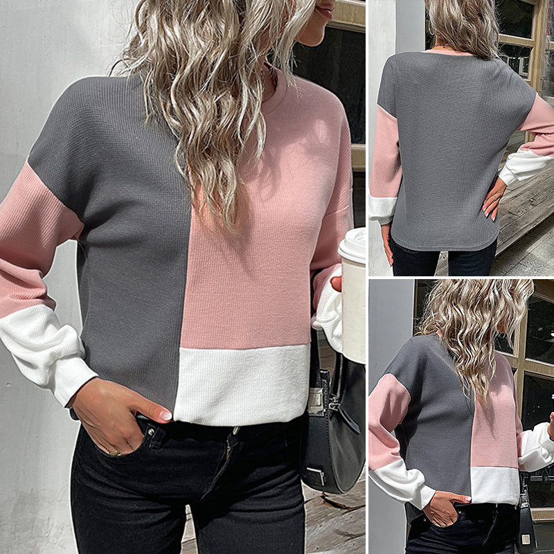 Colorblock Waffle Sweatshirt
