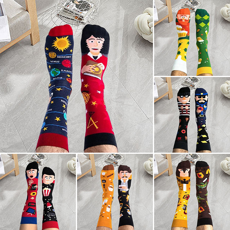 Asymmetric Mid Tube Cotton Socks