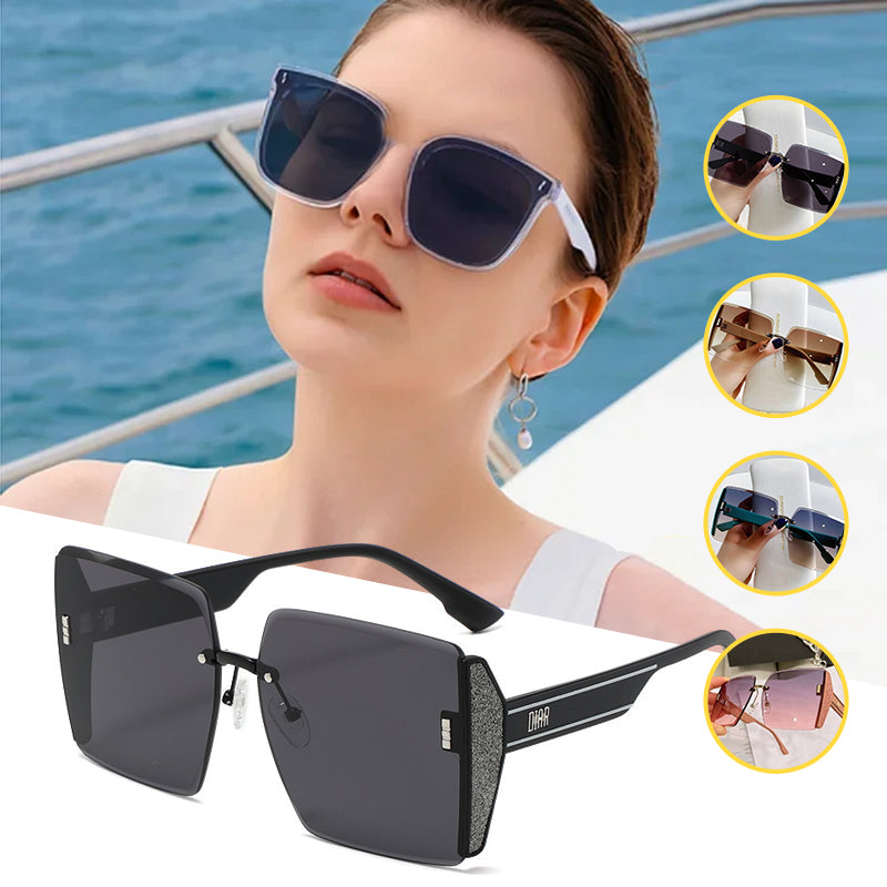 Rimless Cut Edge Slim Face Sunglasses
