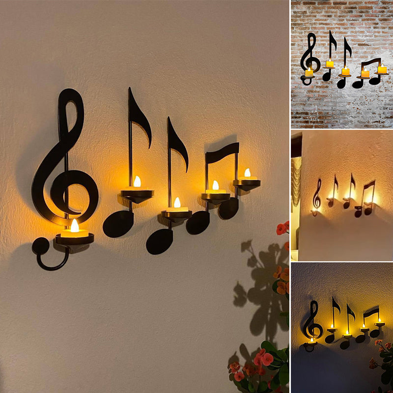 Black Music Note Wall Sconce