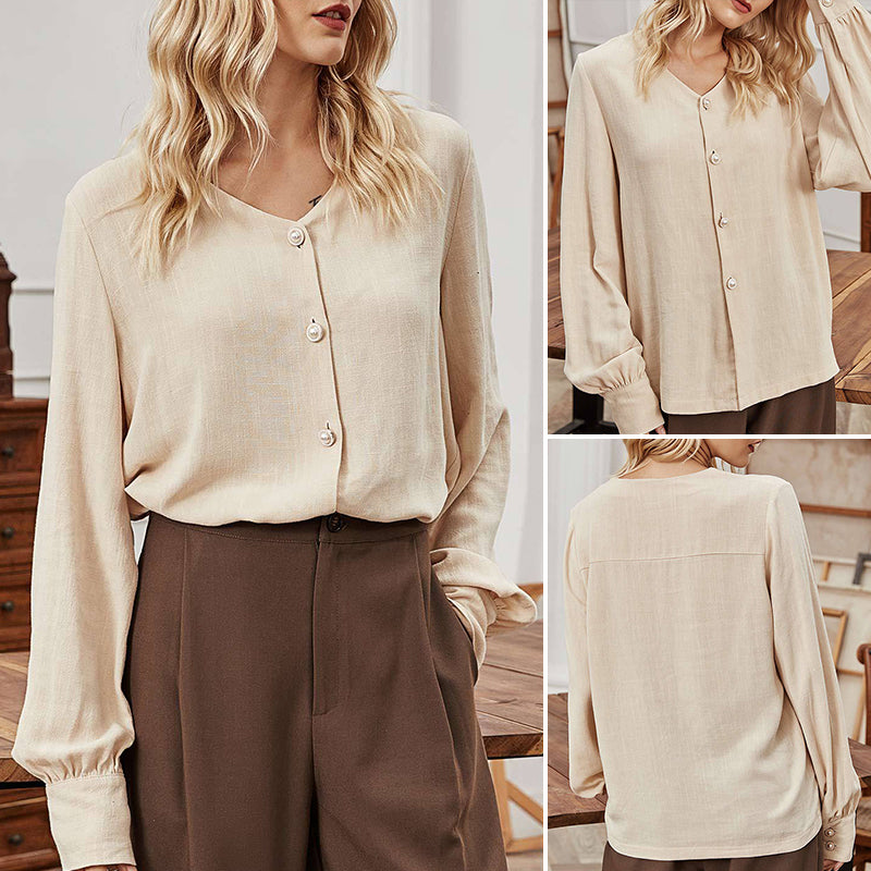 Single-breasted Loose-fitting Shirt