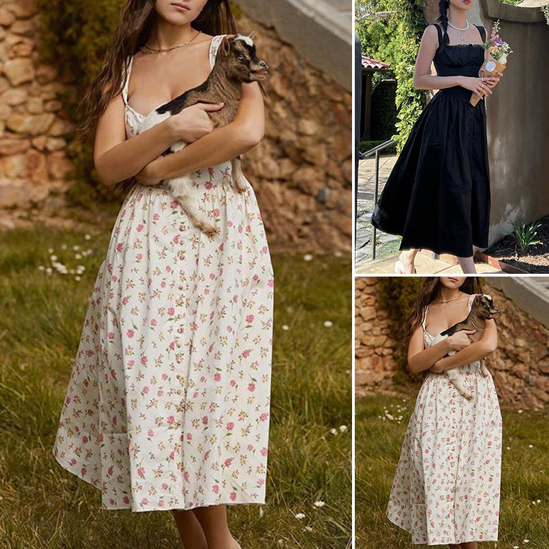 Backless Slim Suspender Dress
