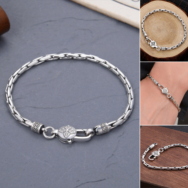 Sterling Silver Vajra Byzantine Chain Bracelet