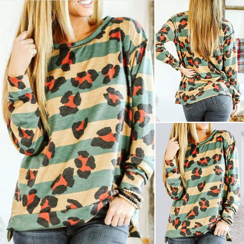 Paneled Striped Print T-shirt