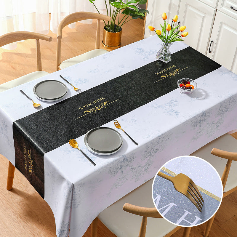 Marble Tablecloth Waterproof and Oil-proof