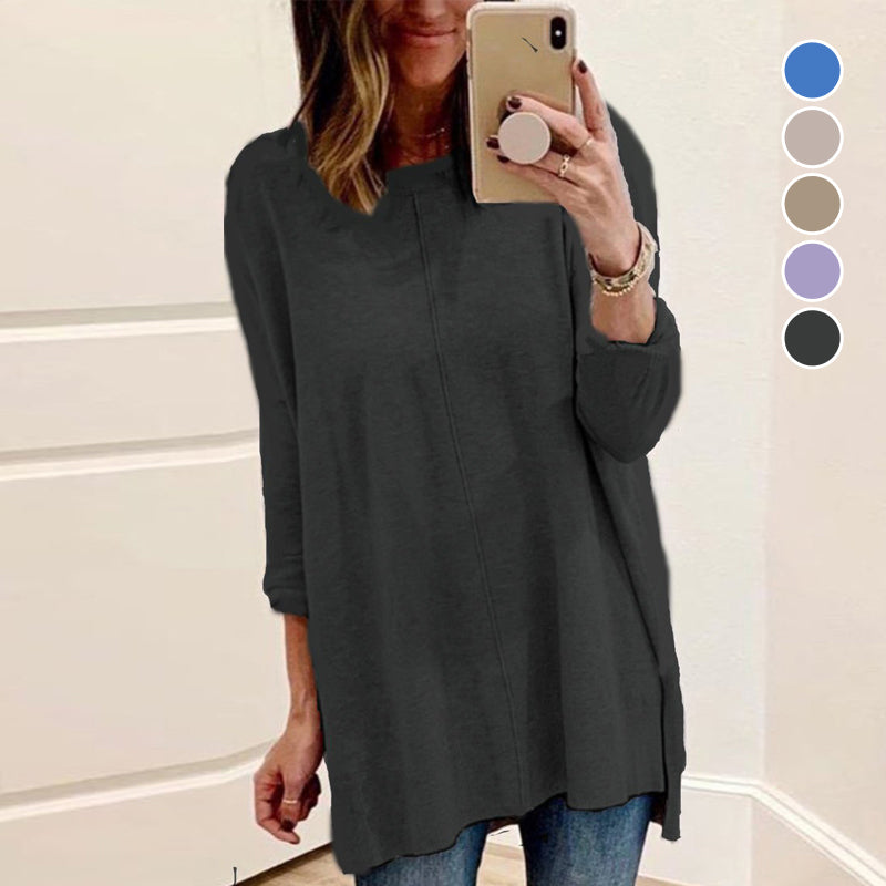 Long Sleeve Crew Neck Panel T-Shirt