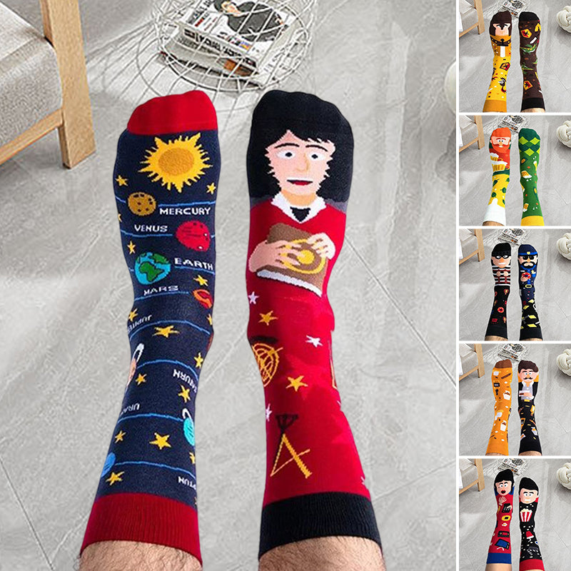 Asymmetric Mid Tube Cotton Socks