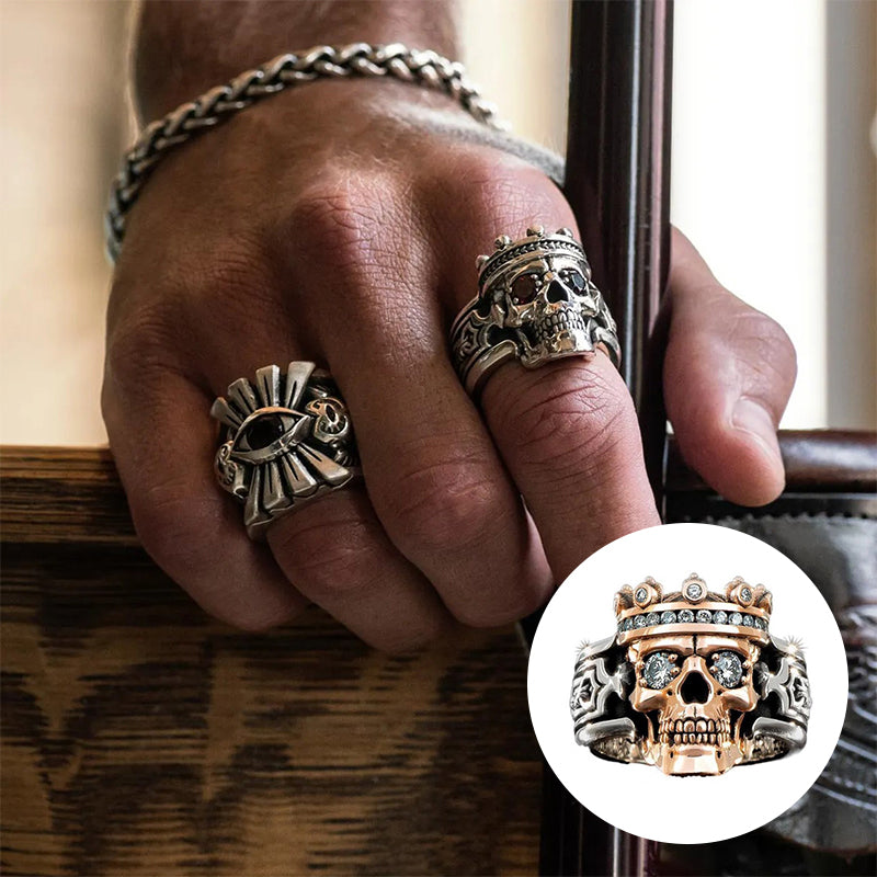 Skull King Sterling Silver Ring