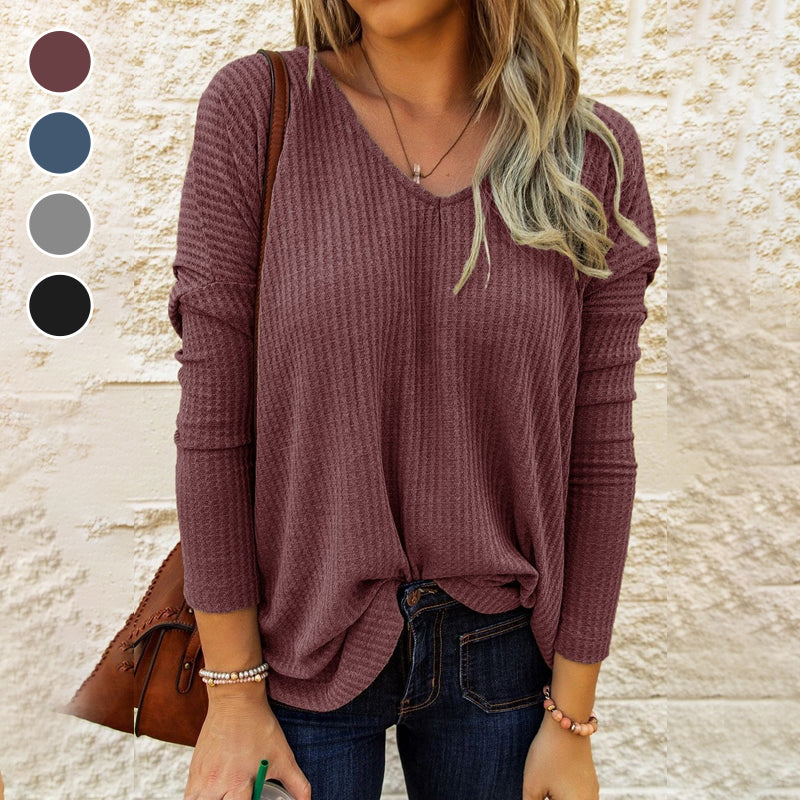 V-Neck Knit Top T-Shirt