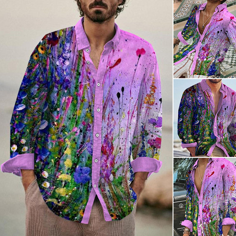 Men's Cotton&linen Long-sleeved Fashion Casual Shirt