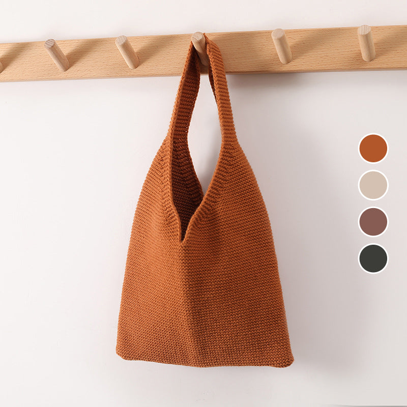 Simple Style Large-capacity Knitted Tote Bag