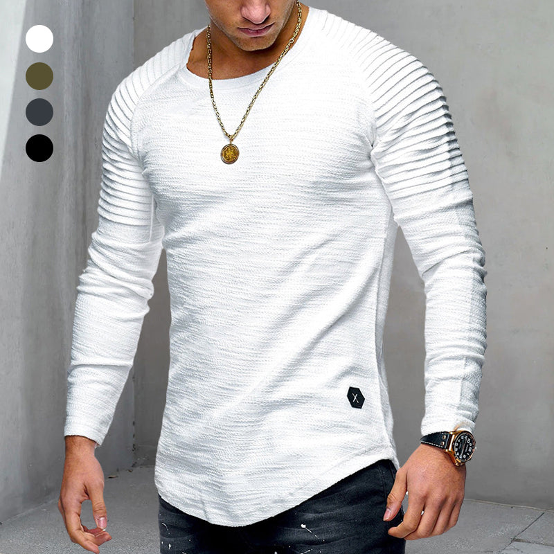 Men's Long Sleeve Crinkled T-Shirt