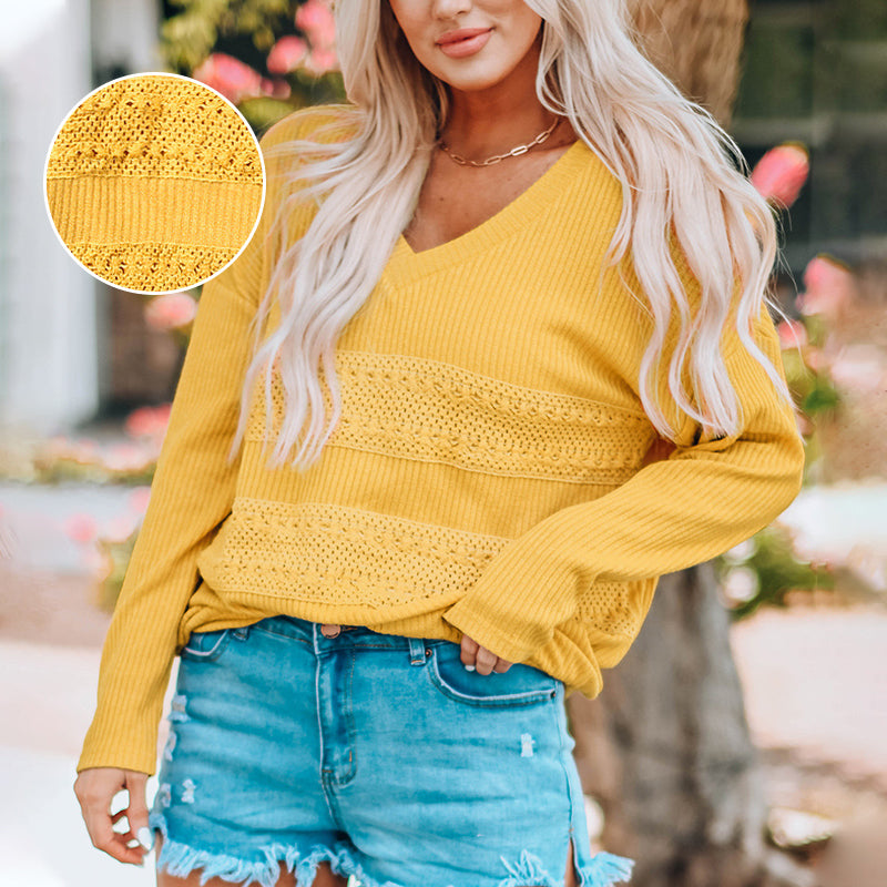 Ribbed V-Neck Sweater