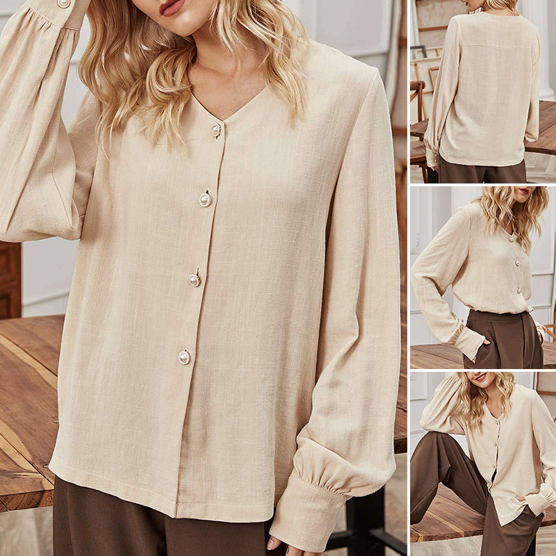 Single-breasted Loose-fitting Shirt