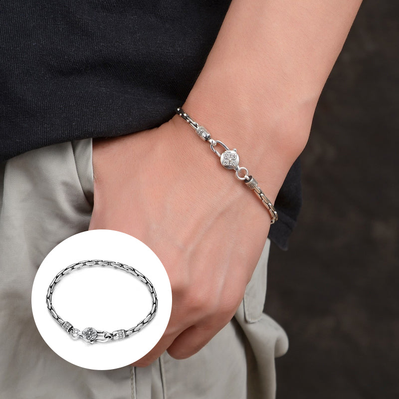 Sterling Silver Vajra Byzantine Chain Bracelet