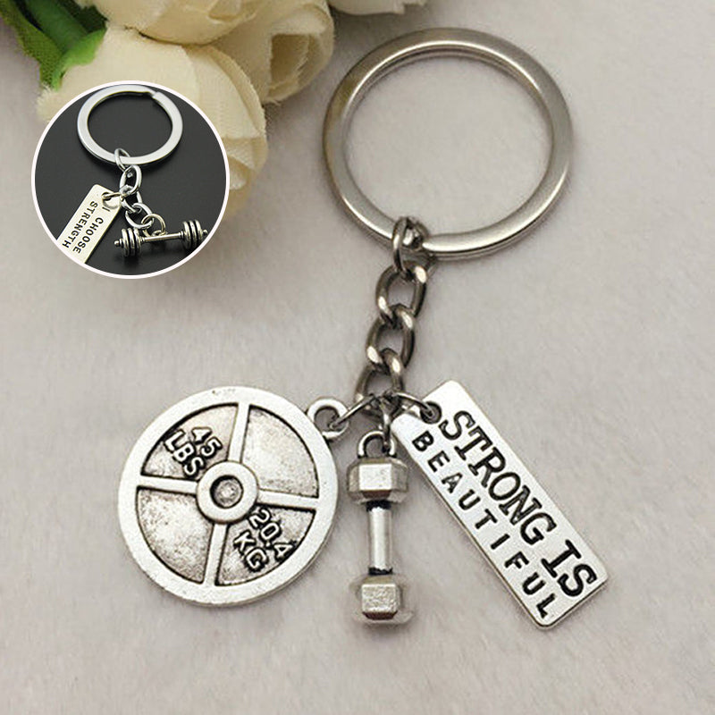 Dumbbell Keychain