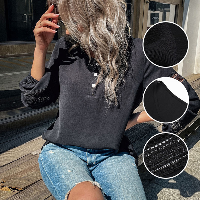 Lace-paneled Cut-out Shirt