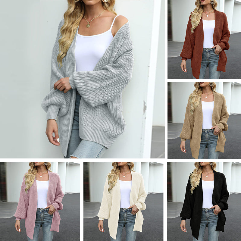 Balloon Sleeve Chunky Cardigan