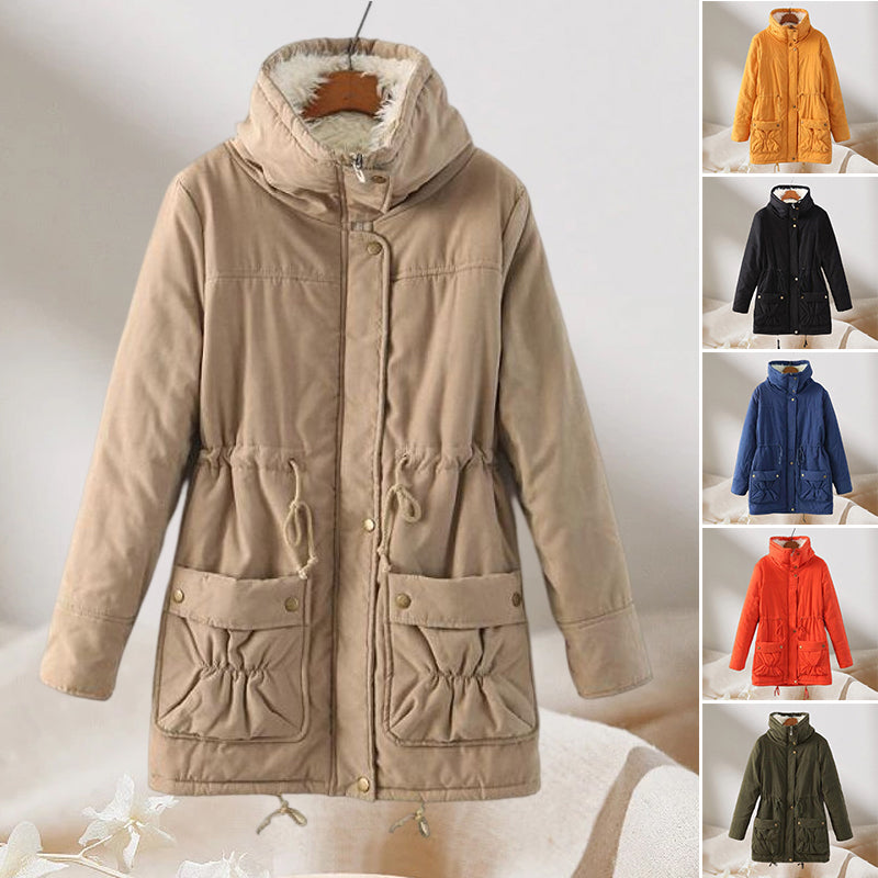 Peach Skin Velvet Thick Warm Padded Coat