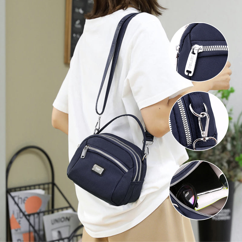 Lightweight Solid Nylon Crossbody Bag