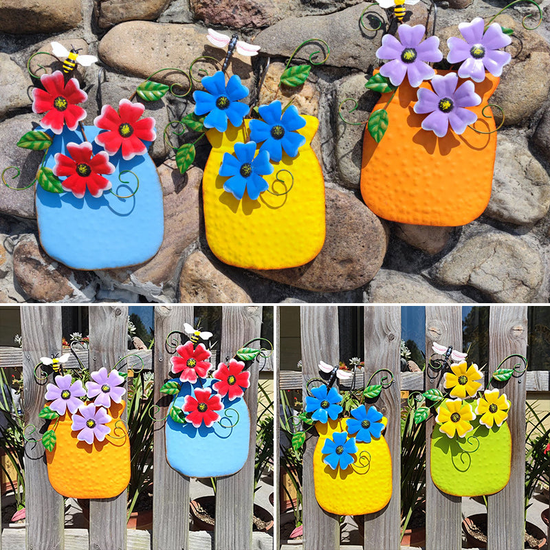 Hand-Painted Wrought Iron Vase