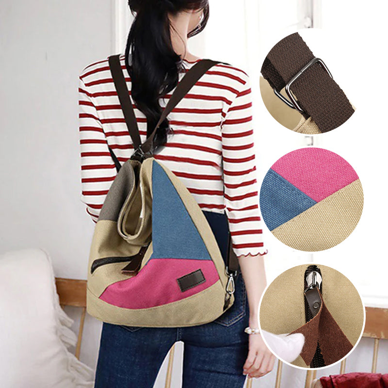 Canvas Casual Outdoor Double Shoulder Backpack