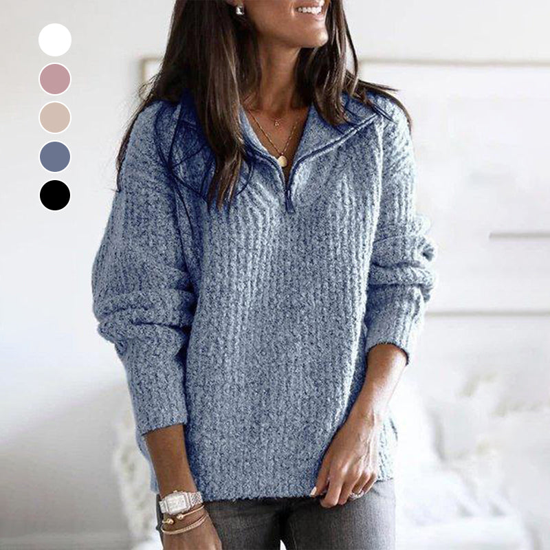 Zip-up Long-sleeve Sweater