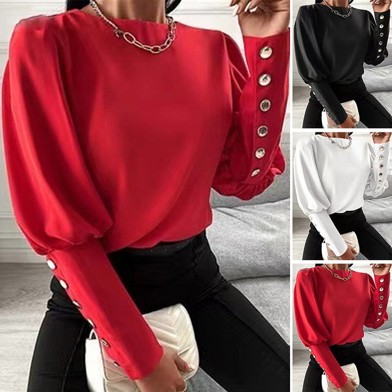 Lantern Button Long Sleeve Shirt