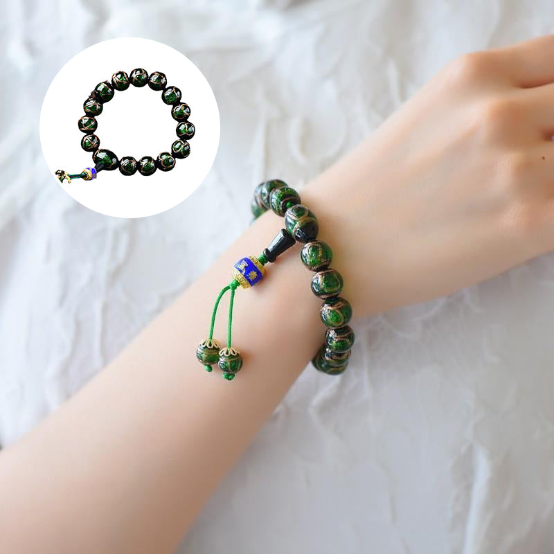 Incense Grey Glazed Beads Bracelet