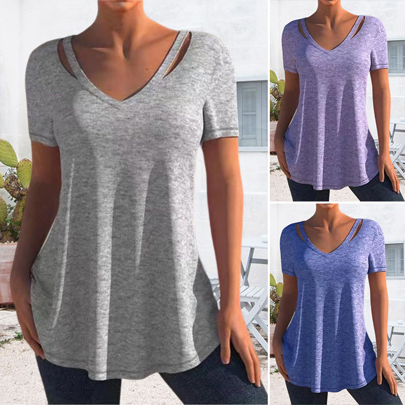 Casual Solid Color Short Sleeve T-Shirt