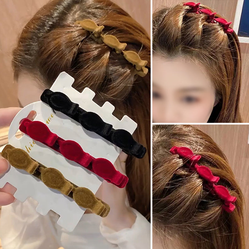 Sparkling Crystal Stone Braided Hair Clips