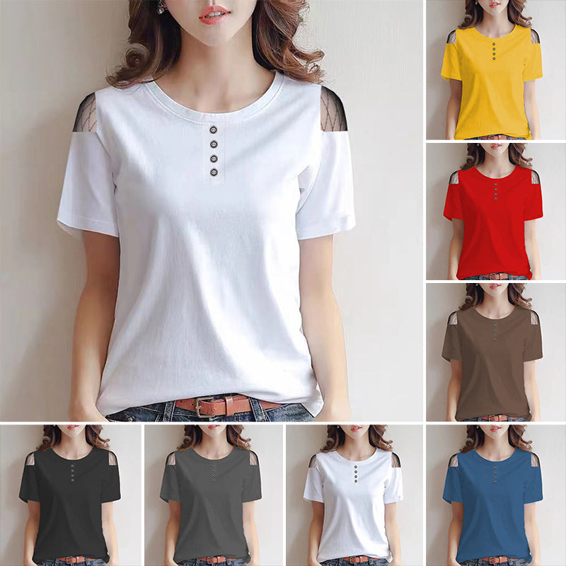 Gauze Cutout T-shirt