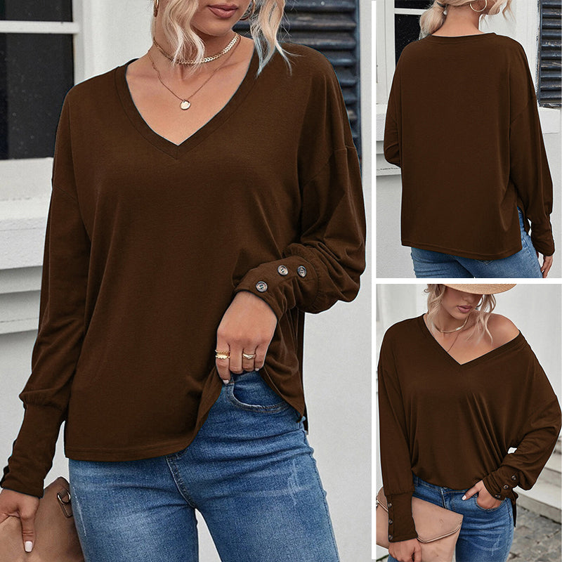 Brown V-Neck T-Shirt