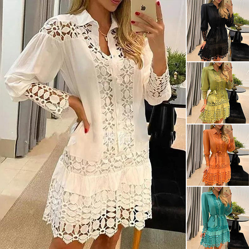 Women's Shirt Knee Length Dress